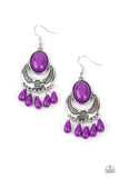 Prairie Flirt - Purple Earrings - Paparazzi Accessories Earrings Bedazzle Me Pretty Mobile Fashion Boutique