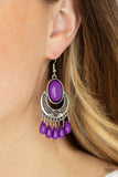 Prairie Flirt - Purple Earrings - Paparazzi Accessories Earrings Bedazzle Me Pretty Mobile Fashion Boutique