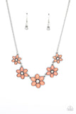 Prairie Party - Orange Necklace - Paparazzi Accessories Necklace Bedazzle Me Pretty Mobile Fashion Boutique