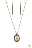 Prairie Passion - Brass Necklace - Paparazzi Accessories Necklace Bedazzle Me Pretty Mobile Fashion Boutique