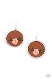 Prairie Patchwork - Pink Earrings - Paparazzi Accessories Earrings Bedazzle Me Pretty Mobile Fashion Boutique