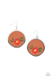 Prairie Patchwork - Red Earrings - Paparazzi Accessories Earrings Bedazzle Me Pretty Mobile Fashion Boutique