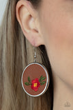 Prairie Patchwork - Red Earrings - Paparazzi Accessories Earrings Bedazzle Me Pretty Mobile Fashion Boutique