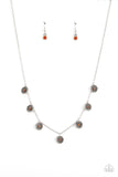 Prairie Perennial - Orange Necklace - Paparazzi Accessories Necklace Bedazzle Me Pretty Mobile Fashion Boutique