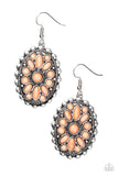 Prairie Poppy - Orange Earrings - Paparazzi Accessories Earrings Bedazzle Me Pretty Mobile Fashion Boutique