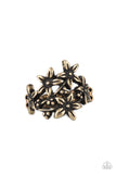 Prairie Primrose - Brass Ring - Paparazzi Accessories Ring Bedazzle Me Pretty Mobile Fashion Boutique