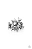 Prairie Primrose - Silver Ring - Paparazzi Accessories Ring Bedazzle Me Pretty Mobile Fashion Boutique