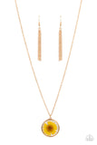 Prairie Promenade - Yellow Necklace - Paparazzi Accessories Necklace FS-Bedazzle Me Pretty Mobile Fashion Boutique