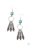 Prana Paradise - Blue Earrings - Paparazzi Accessories Earrings Bedazzle Me Pretty Mobile Fashion Boutique