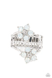 Precious Petals - White Ring - Paparazzi Accessories Ring Bedazzle Me Pretty Mobile Fashion Boutique