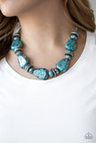 Prehistoric Fashionista - Blue Necklace - Paparazzi Accessories Necklace Bedazzle Me Pretty Mobile Fashion Boutique