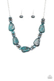 Prehistoric Fashionista - Blue Necklace - Paparazzi Accessories Necklace Bedazzle Me Pretty Mobile Fashion Boutique