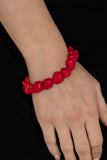 Prehistoric Paradise - Red Bracelet - Paparazzi Accessories Bracelet Bedazzle Me Pretty Mobile Fashion Boutique