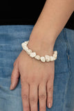 Prehistoric Paradise - White Bracelet - Paparazzi Accessories Bracelet Bedazzle Me Pretty Mobile Fashion Boutique
