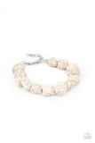 Prehistoric Paradise - White Bracelet - Paparazzi Accessories Bracelet Bedazzle Me Pretty Mobile Fashion Boutique