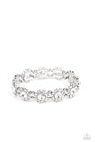 Premium Perennial - White Bracelet - Paparazzi Accessories Bracelet Bedazzle Me Pretty Mobile Fashion Boutique
