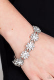 Premium Perennial - White Bracelet - Paparazzi Accessories Bracelet Bedazzle Me Pretty Mobile Fashion Boutique
