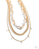 Presidential Passion - Gold Necklace - Paparazzi Accessories Necklace Bedazzle Me Pretty Mobile Fashion Boutique