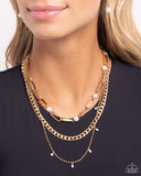 Presidential Passion - Gold Necklace - Paparazzi Accessories Necklace Bedazzle Me Pretty Mobile Fashion Boutique