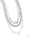Presidential Passion - White Necklace - Paparazzi Accessories Necklace Bedazzle Me Pretty Mobile Fashion Boutique