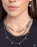 Presidential Passion - White Necklace - Paparazzi Accessories Necklace Bedazzle Me Pretty Mobile Fashion Boutique