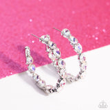 Presidential Pizzazz - White Earrings - Paparazzi Accessories Earrings Bedazzle Me Pretty Mobile Fashion Boutique