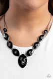Pressed Flowers - Black Necklace - Paparazzi Accessories Necklace Bedazzle Me Pretty Mobile Fashion Boutique