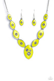 Pressed Flowers - Green Necklace - Paparazzi Accessories Necklace Bedazzle Me Pretty Mobile Fashion Boutique