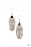 Pressed for CHIME - Black Earrings - Paparazzi Accessories Earrings Bedazzle Me Pretty Mobile Fashion Boutique