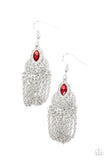 Pressed for CHIME - Red Earrings - Paparazzi Accessories Earrings Bedazzle Me Pretty Mobile Fashion Boutique