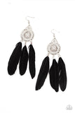Pretty in PLUMES - Black Earrings - Paparazzi Accessories Earrings Bedazzle Me Pretty Mobile Fashion Boutique