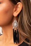 Pretty in PLUMES - Black Earrings - Paparazzi Accessories Earrings Bedazzle Me Pretty Mobile Fashion Boutique