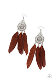Pretty in PLUMES - Brown Earrings - Paparazzi Accessories Earrings Bedazzle Me Pretty Mobile Fashion Boutique