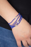 Pretty Patriotic - Blue Bracelet - Paparazzi Accessories Bracelet FS-Bedazzle Me Pretty Mobile Fashion Boutique