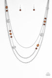 Pretty Pop-tastic! - Brown Necklace - Paparazzi Accessories Necklace Bedazzle Me Pretty Mobile Fashion Boutique