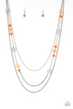 Pretty Pop-tastic! - Orange Necklace - Paparazzi Accessories Necklace Bedazzle Me Pretty Mobile Fashion Boutique