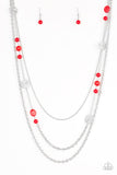 Pretty Pop-tastic! - Red Necklace - Paparazzi Accessories Necklace Bedazzle Me Pretty Mobile Fashion Boutique