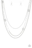 Pretty Pop-tastic! - White Necklace - Paparazzi Accessories Necklace Bedazzle Me Pretty Mobile Fashion Boutique