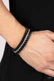 Pretty, Pretty PLEATS - Black Bracelet - Paparazzi Accessories Bracelet Bedazzle Me Pretty Mobile Fashion Boutique