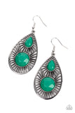 Prima Donna Diva - Green Earrings - Paparazzi Accessories Earrings Bedazzle Me Pretty Mobile Fashion Boutique
