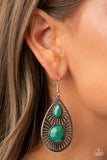 Prima Donna Diva - Green Earrings - Paparazzi Accessories Earrings Bedazzle Me Pretty Mobile Fashion Boutique
