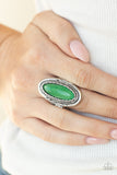 Primal Instincts - Green Ring - Paparazzi Accessories Ring Bedazzle Me Pretty Mobile Fashion Boutique