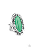 Primal Instincts - Green Ring - Paparazzi Accessories Ring Bedazzle Me Pretty Mobile Fashion Boutique