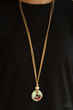 Primal Paradise - Green Necklace - Paparazzi Accessories Necklace Bedazzle Me Pretty Mobile Fashion Boutique