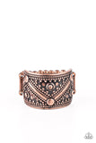 Primal Patterns - Copper Ring - Paparazzi Accessories Ring Bedazzle Me Pretty Mobile Fashion Boutique