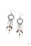 Primal Prestige - White Earrings - Paparazzi Accessories Earrings Bedazzle Me Pretty Mobile Fashion Boutique