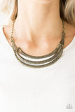 Primal Princess - Brass Necklace - Paparazzi Accessories Necklace Bedazzle Me Pretty Mobile Fashion Boutique