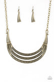 Primal Princess - Brass Necklace - Paparazzi Accessories Necklace Bedazzle Me Pretty Mobile Fashion Boutique