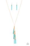 PRIMITIVE and Proper - Blue Necklace - Paparazzi Accessories Necklace Bedazzle Me Pretty Mobile Fashion Boutique