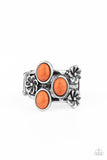 Primitive Paradise - Orange Ring - Paparazzi Accessories Ring Bedazzle Me Pretty Mobile Fashion Boutique
